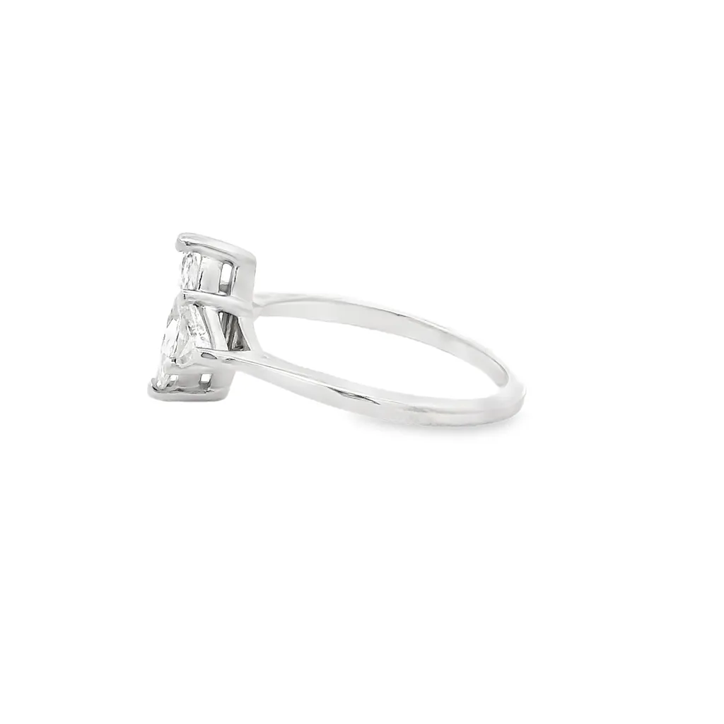 1 Carat Marquise Diamond Engagement Ring | 14K White Gold | Trinity