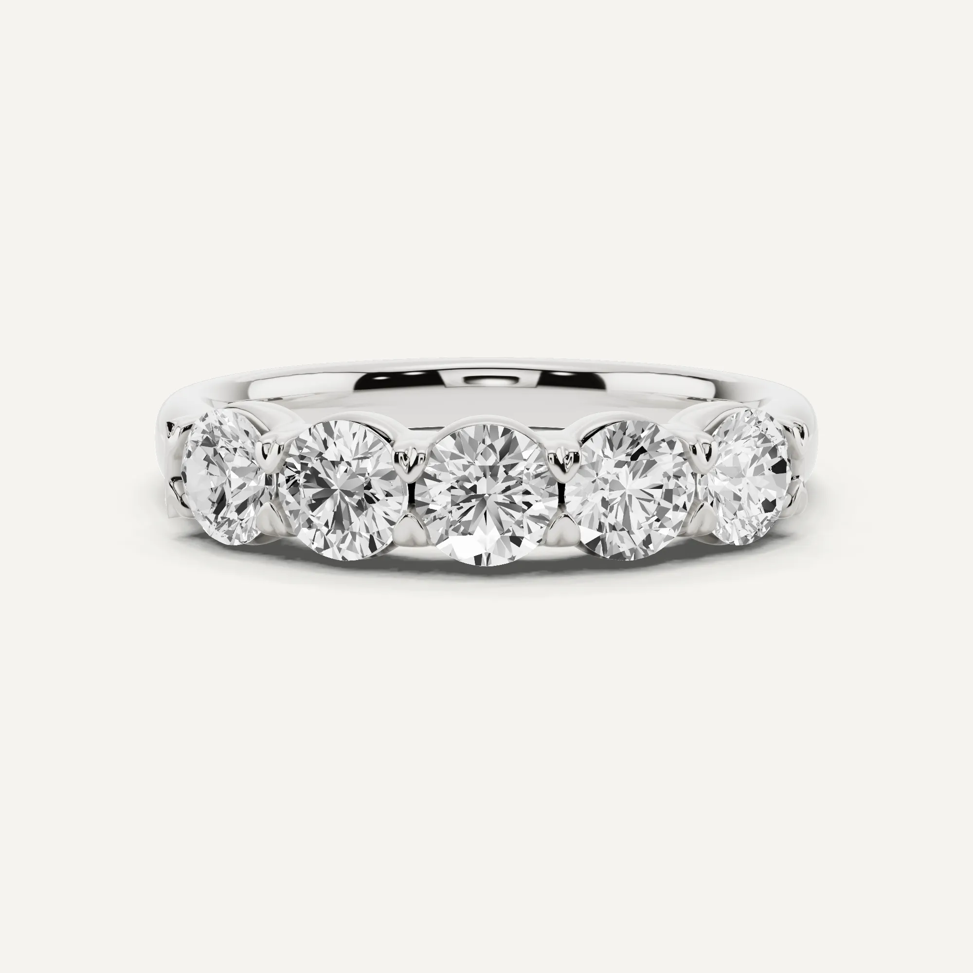 1 ctw Round Diamond Five Stone Anniversary Band