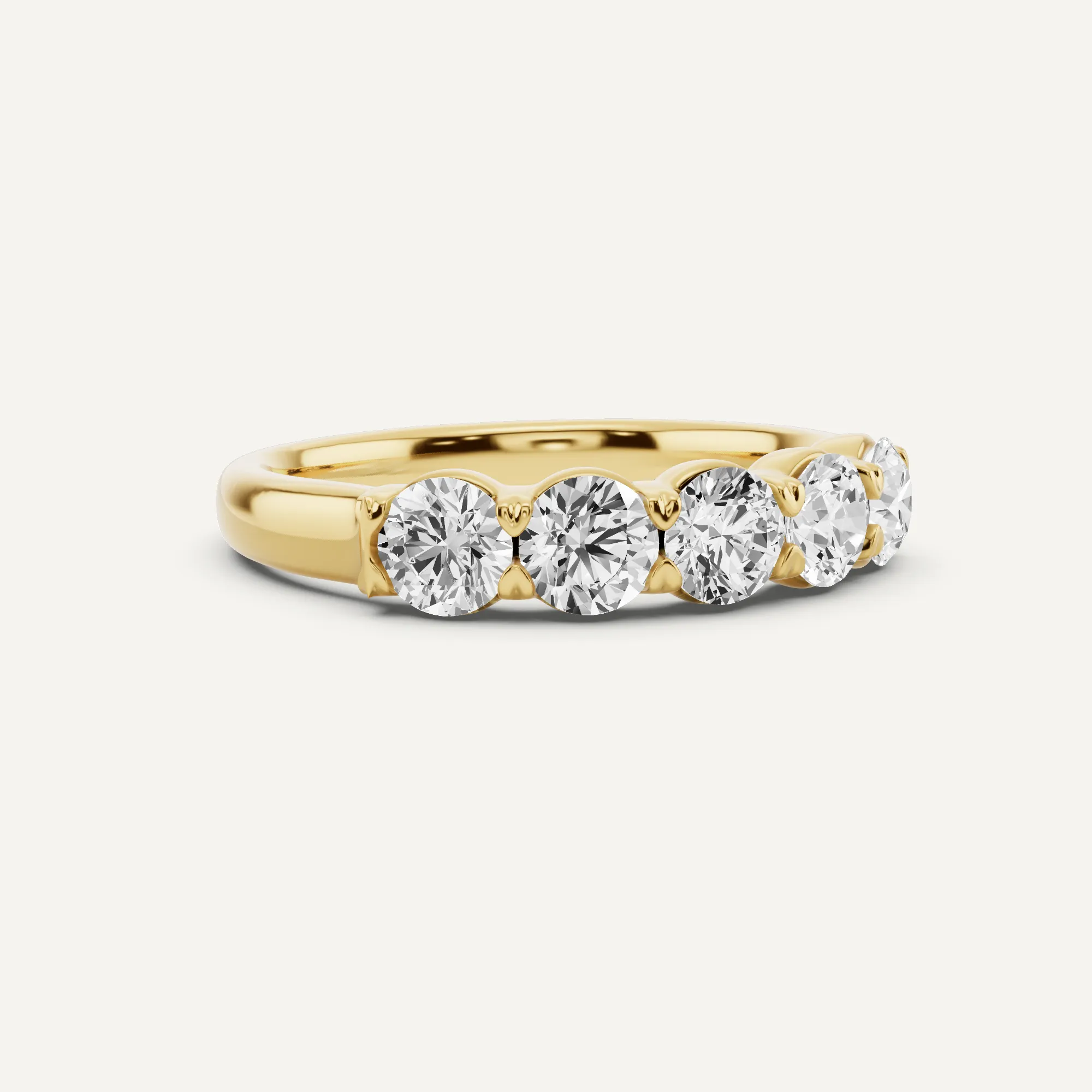 1 ctw Round Diamond Five Stone Anniversary Band