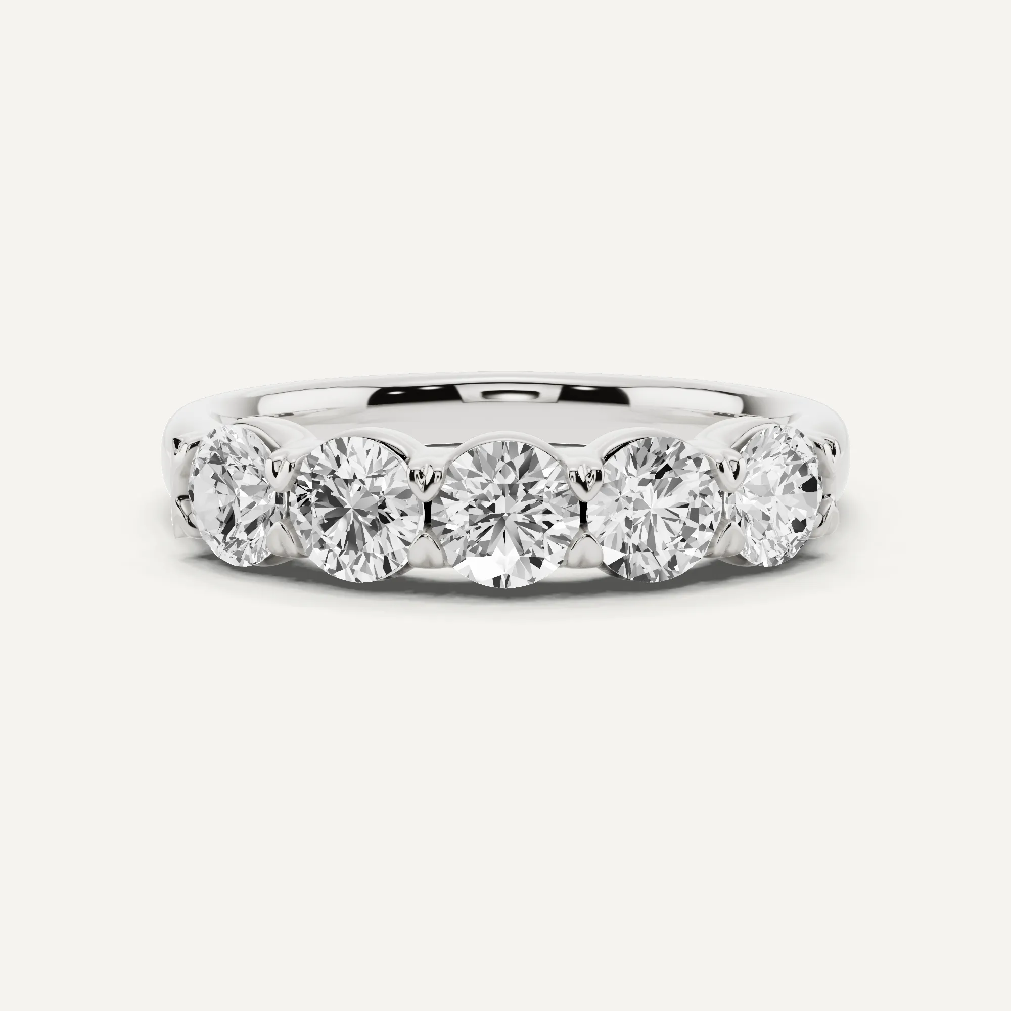 1 ctw Round Diamond Five Stone Anniversary Band