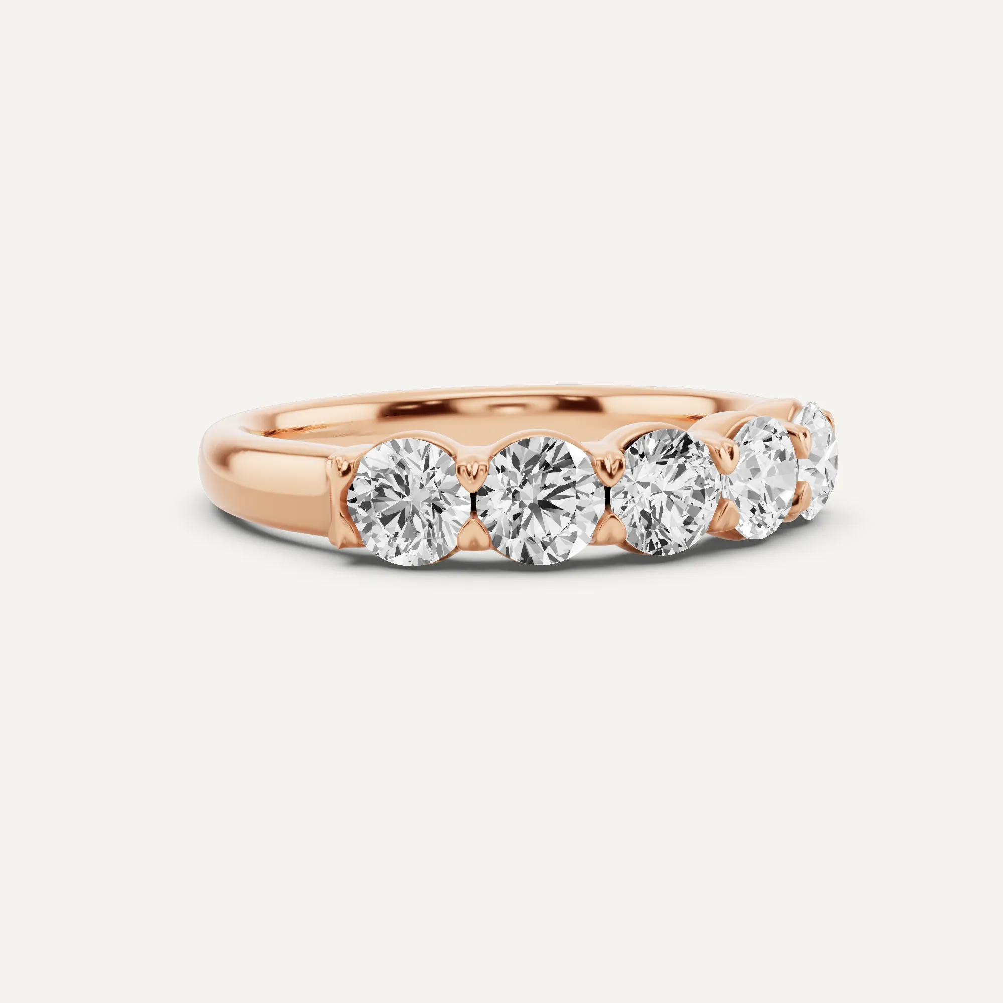 1 ctw Round Diamond Five Stone Anniversary Band