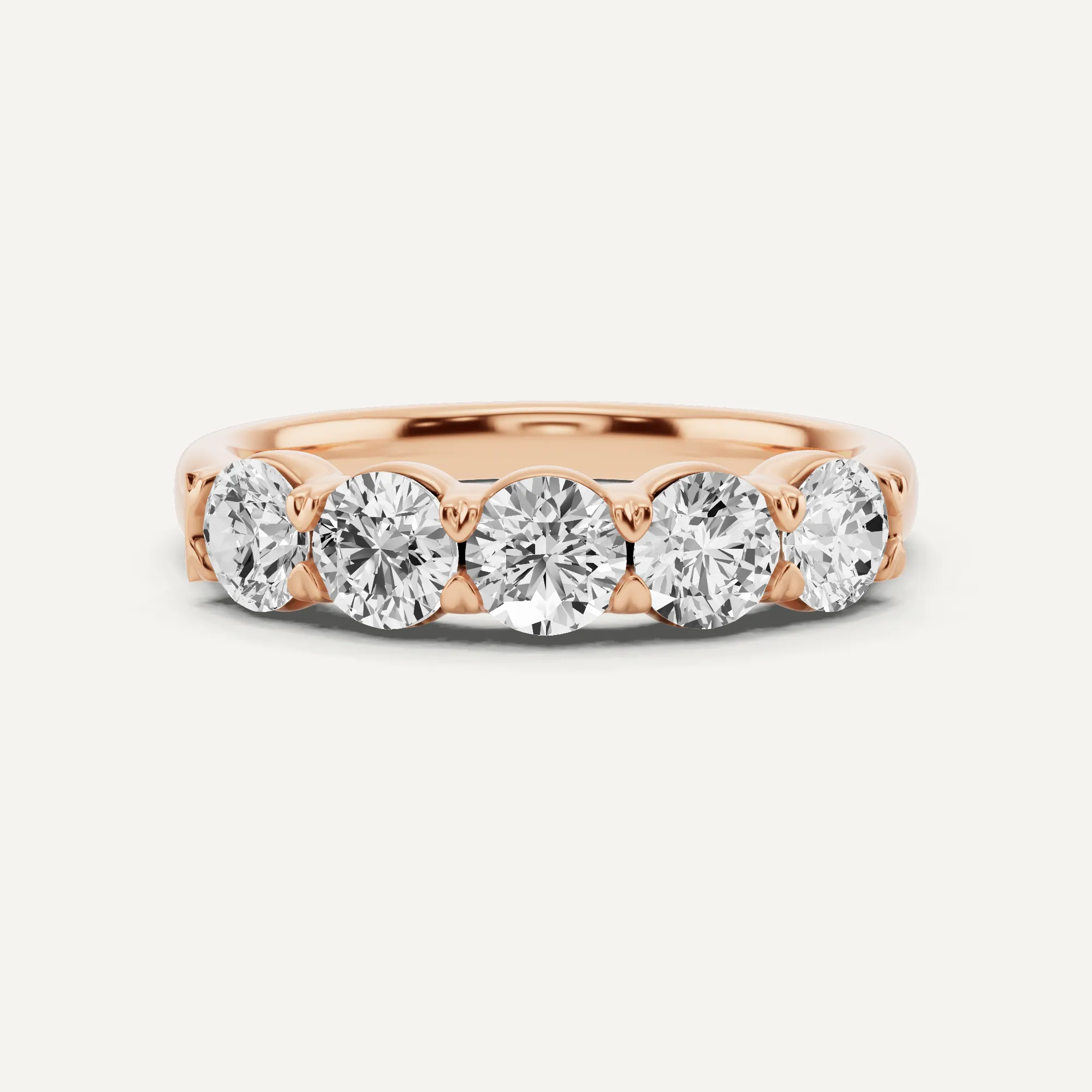 1 ctw Round Diamond Five Stone Anniversary Band