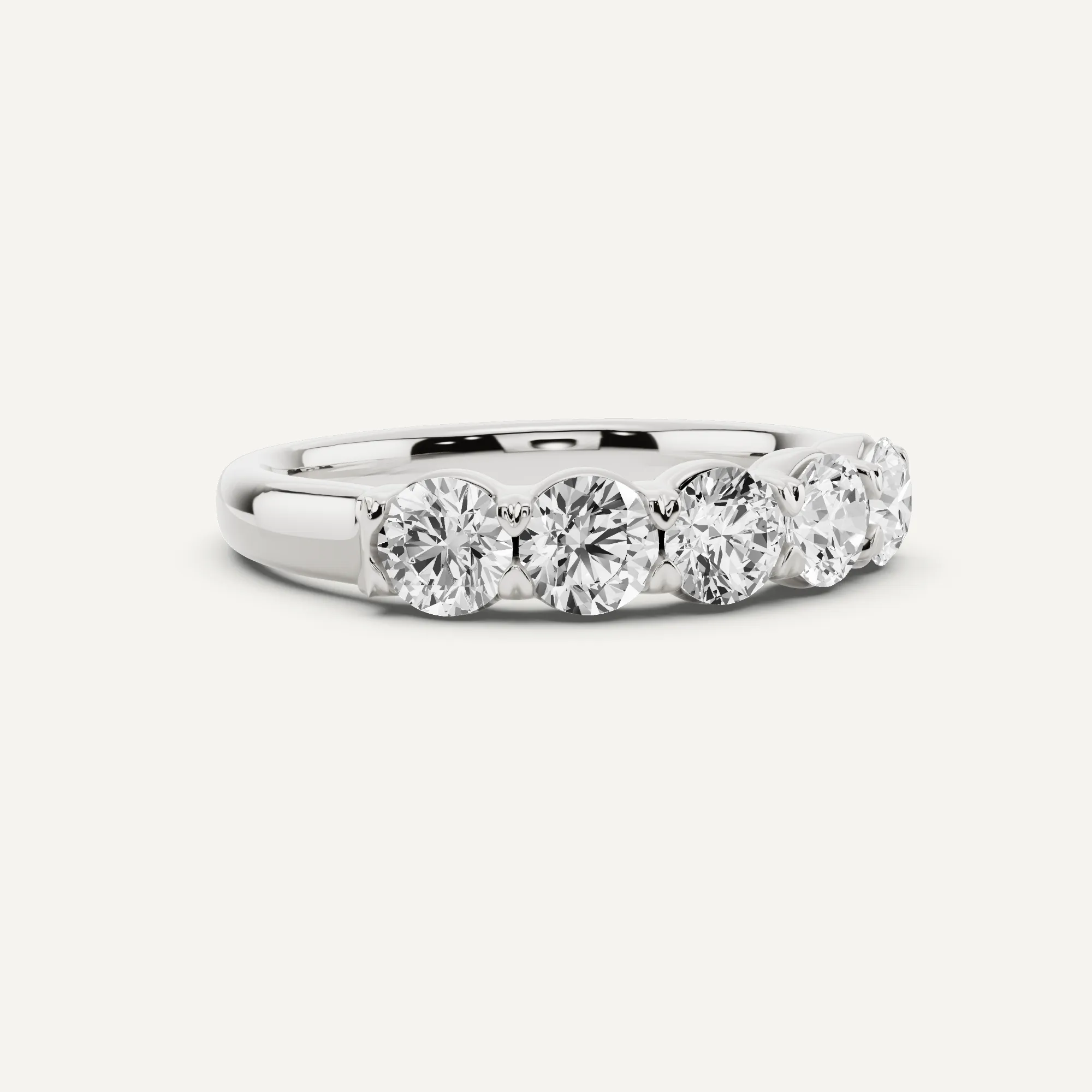 1 ctw Round Diamond Five Stone Anniversary Band