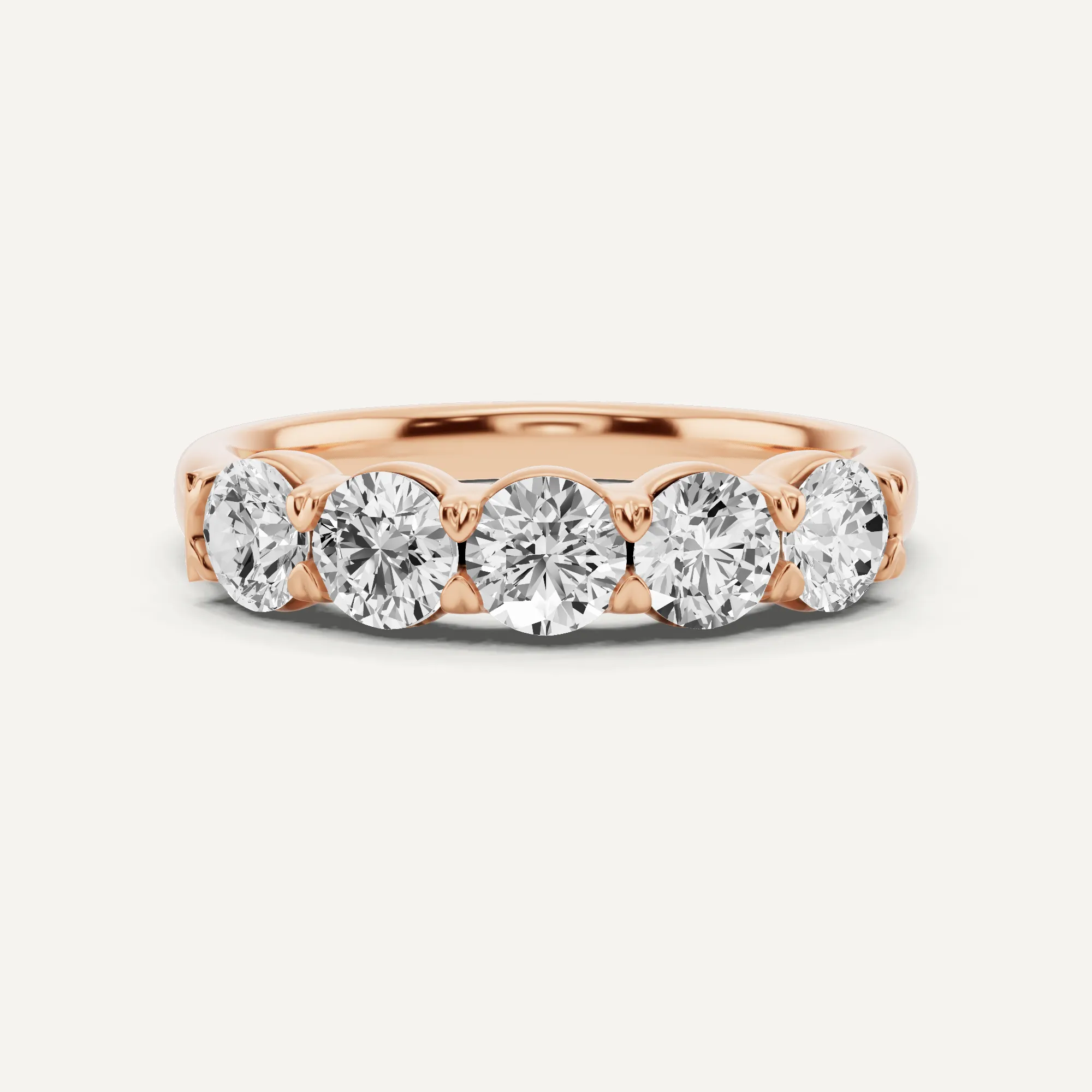 1 ctw Round Diamond Five Stone Anniversary Band