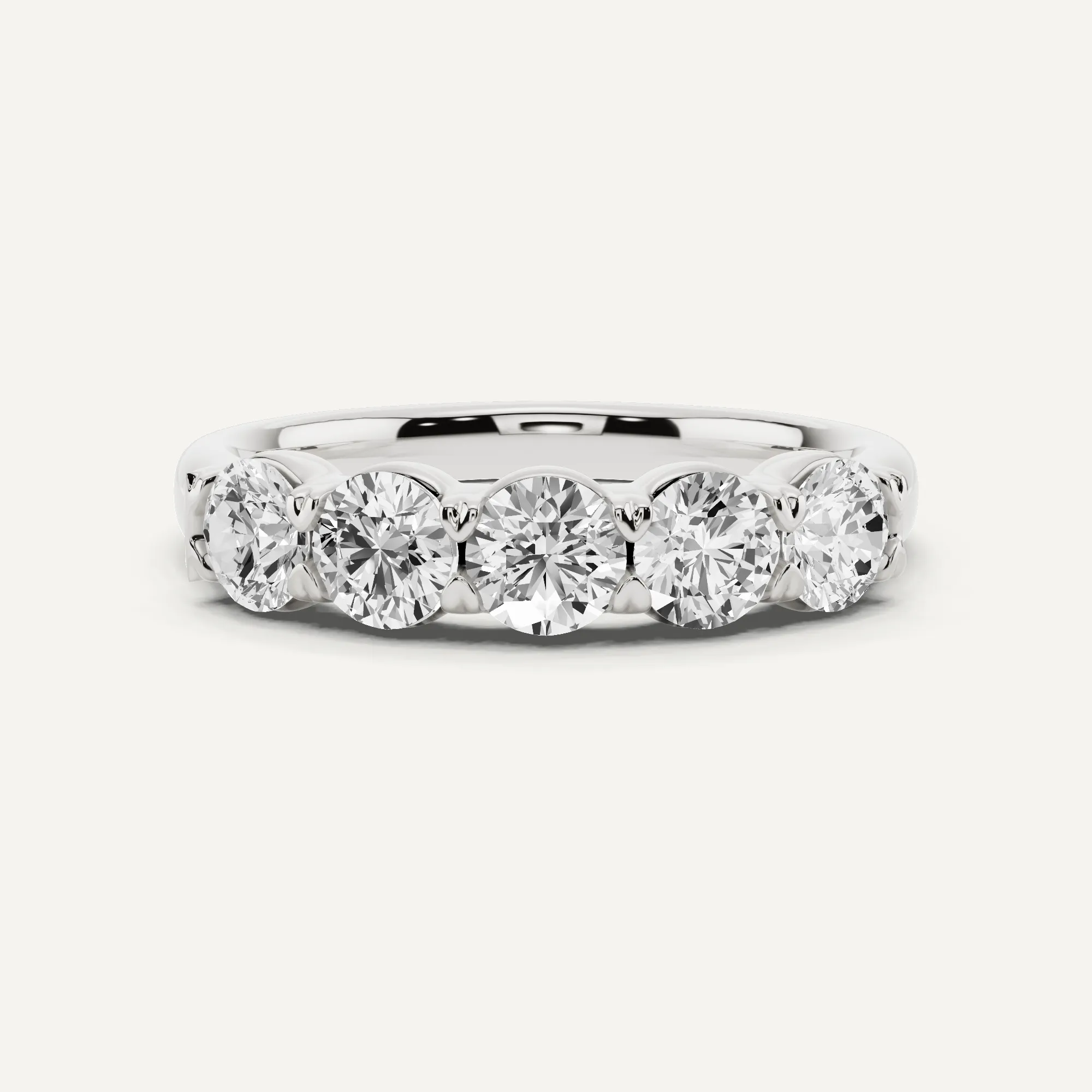 1 ctw Round Diamond Five Stone Anniversary Band