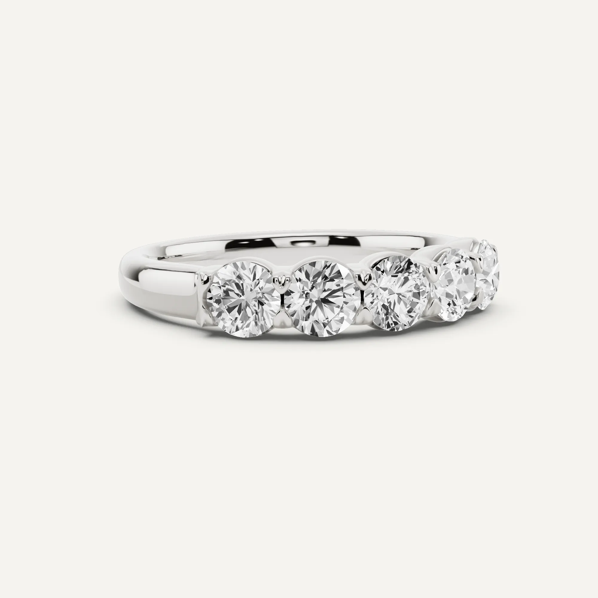 1 ctw Round Diamond Five Stone Anniversary Band