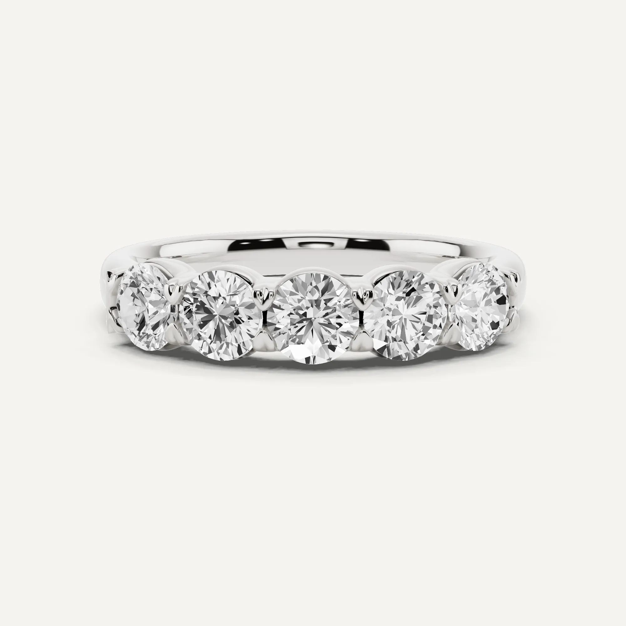 1 ctw Round Diamond Five Stone Anniversary Band