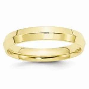 10k Yellow Gold 4mm Knife Edge Comfort Fit Wedding Band Ring