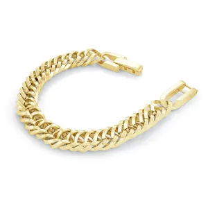 11.5mm Gold-IP Double Curb Bracelet | Italgem Steel
