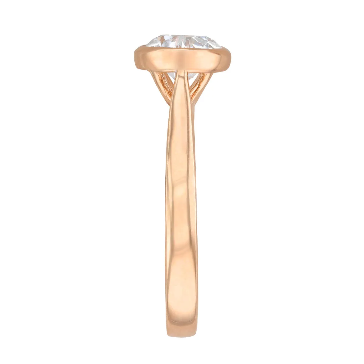 1.20ct Cleo Bezel Set Round Brilliant Cut Diamond Solitaire Engagement Ring | 18ct Rose Gold