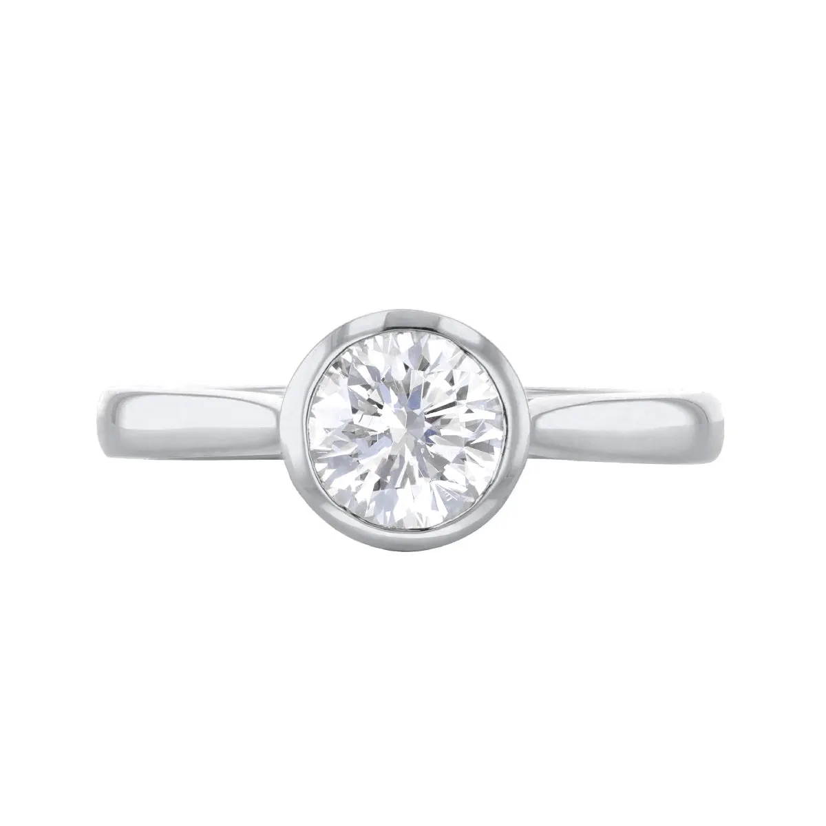 1.20ct Cleo Bezel Set Round Brilliant Cut Diamond Solitaire Engagement Ring | 18ct White Gold