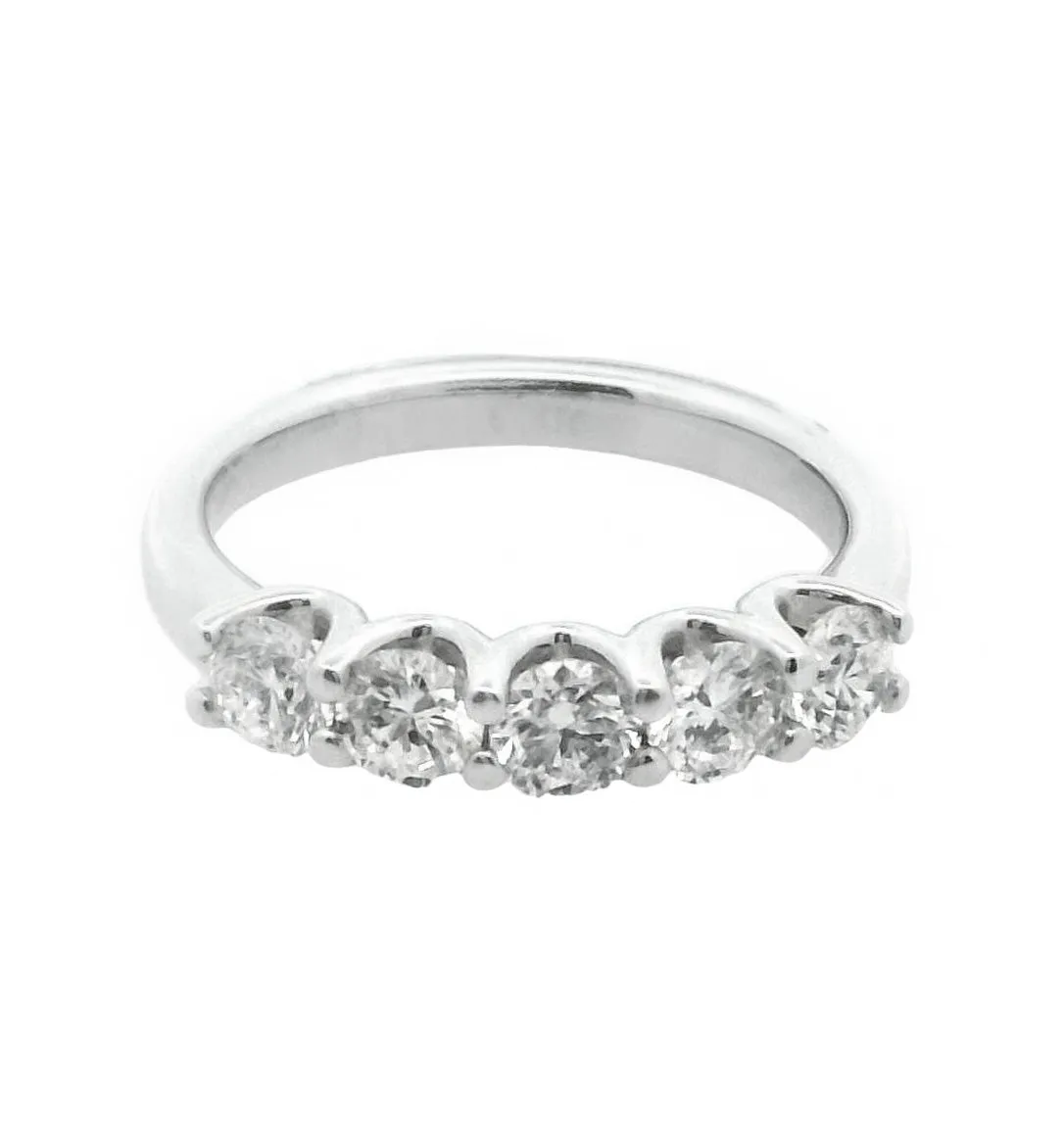 14K White Gold 1.20ct Diamond Shared Prong Women's Wedding Band