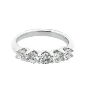 14K White Gold 1.20ct Diamond Shared Prong Women's Wedding Band