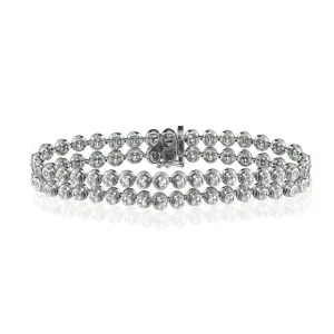 14K White Gold Double Row Bracelet