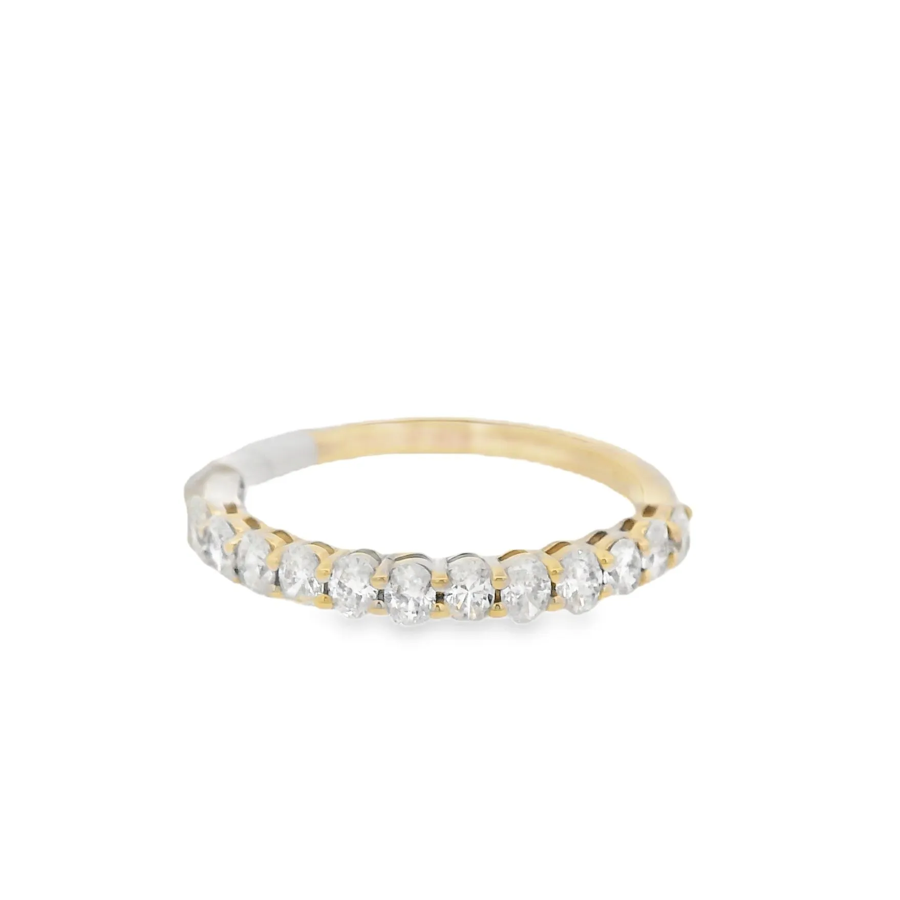 14K Yellow Gold 0.62ct Oval Diamond Women's Wedding Band