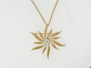 14K Yellow Gold, Diamond Pendant / Brooch