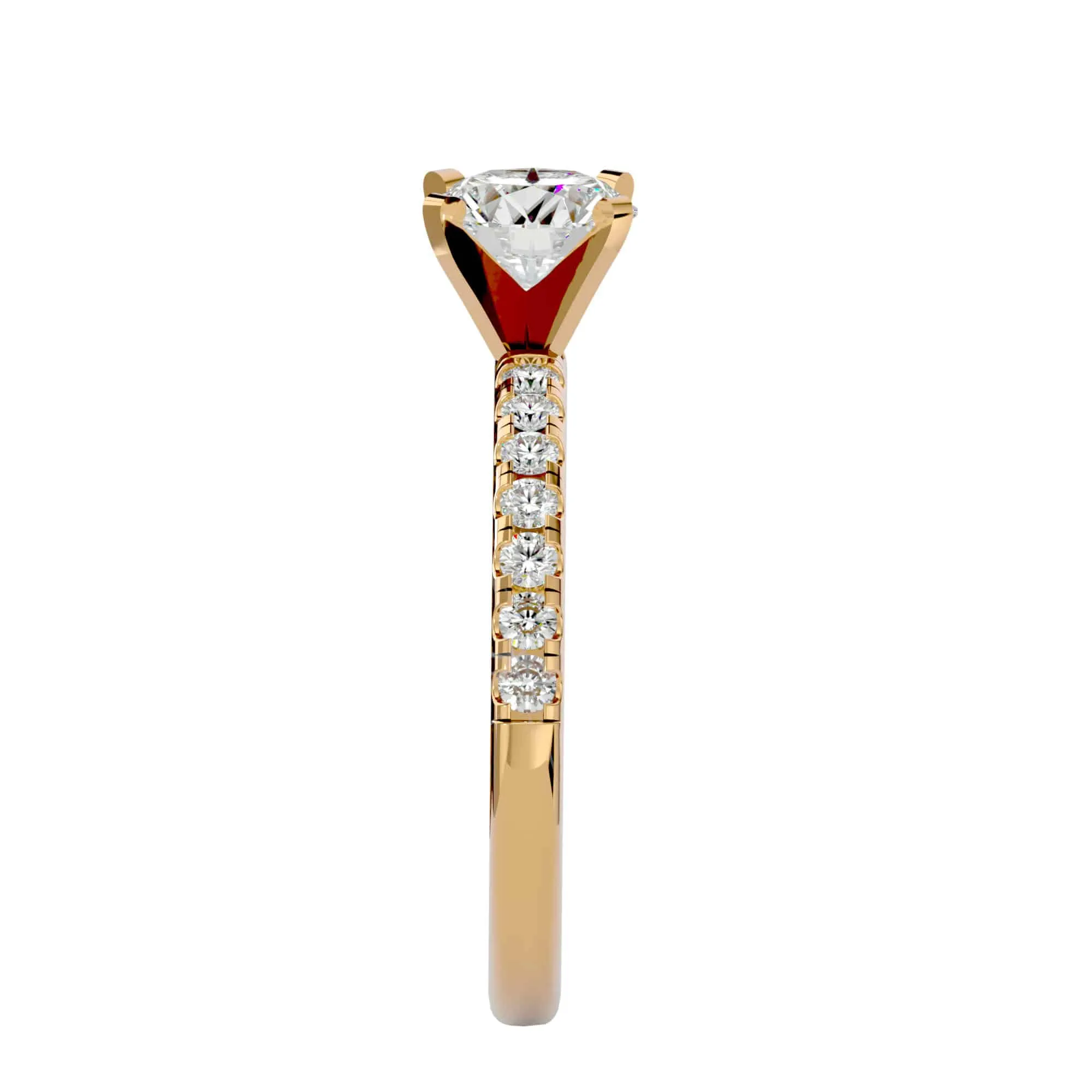 1.56ct 4 Claws Pave Engagement Ring