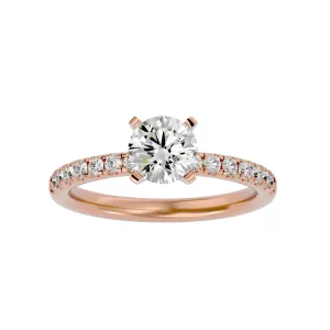 1.56ct 4 Claws Pave Engagement Ring