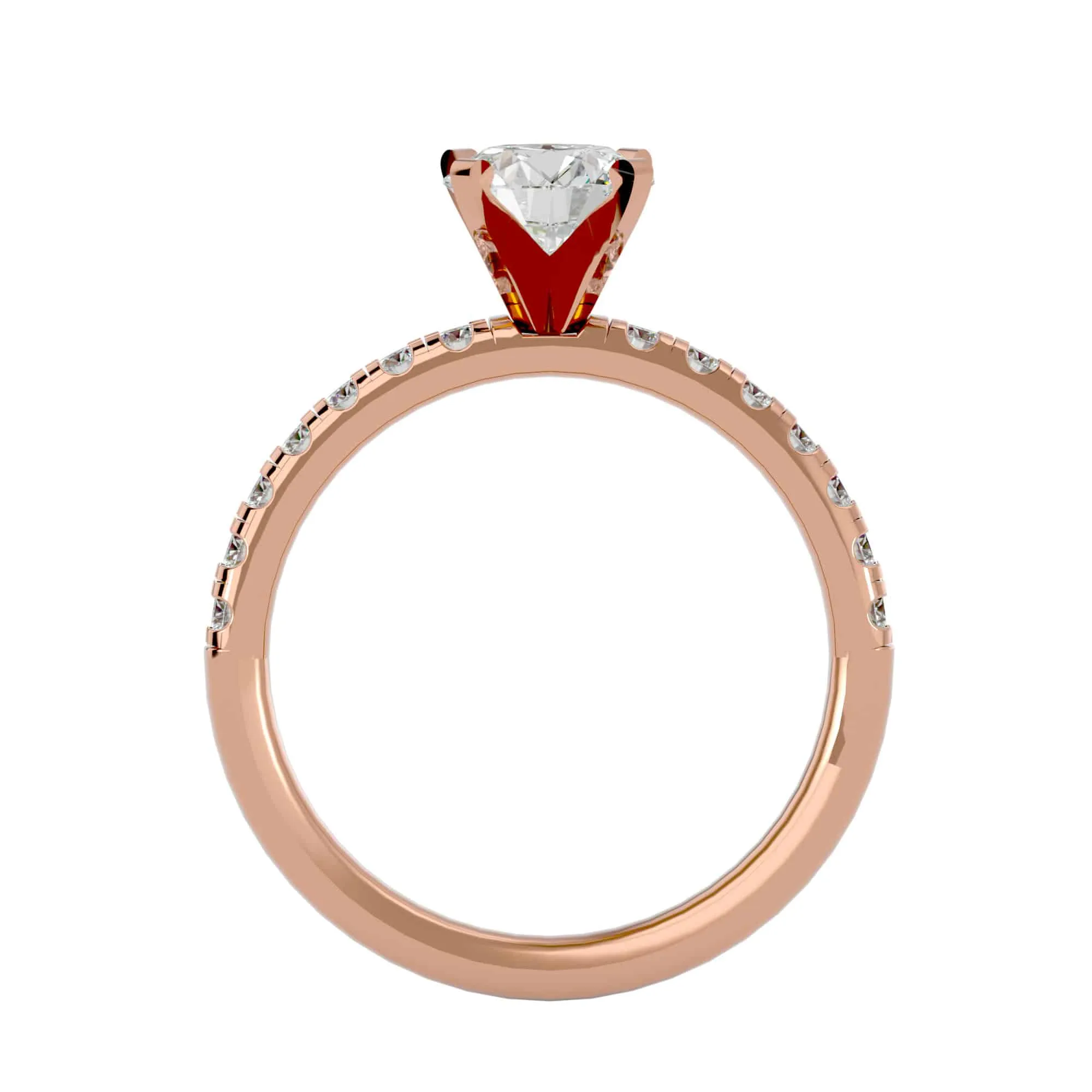 1.56ct 4 Claws Pave Engagement Ring