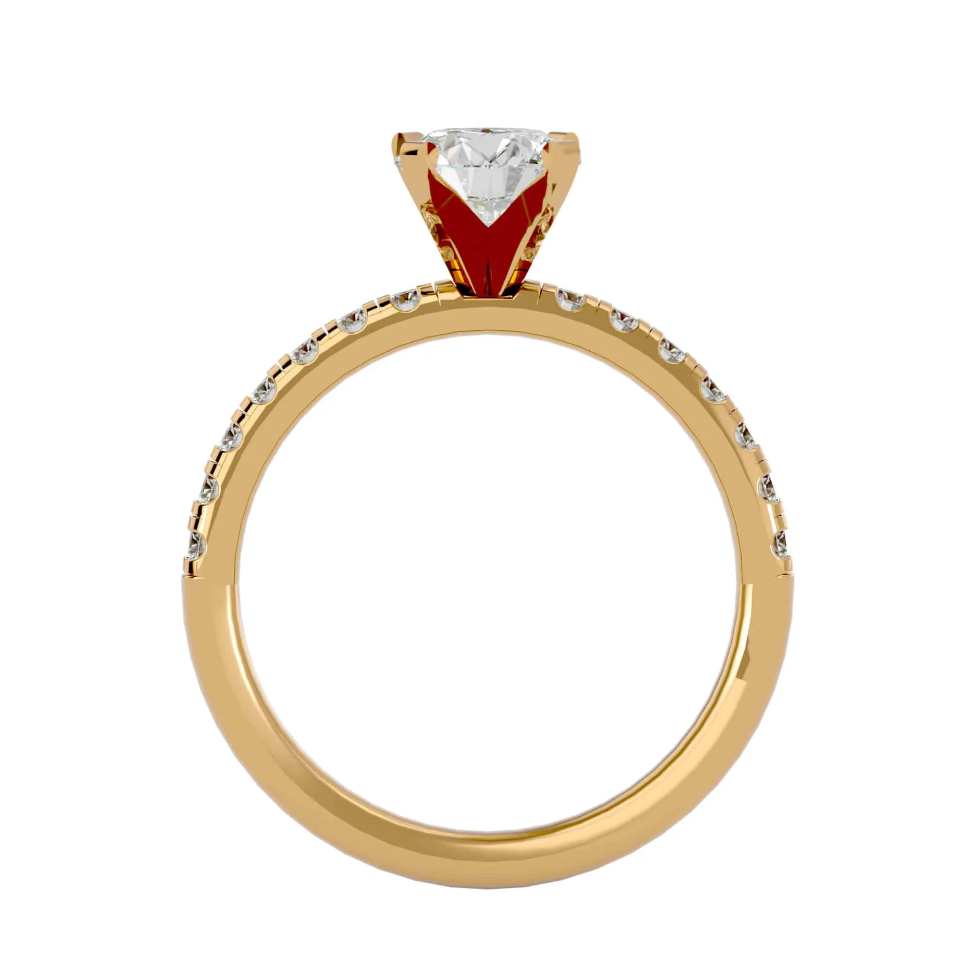 1.56ct 4 Claws Pave Engagement Ring