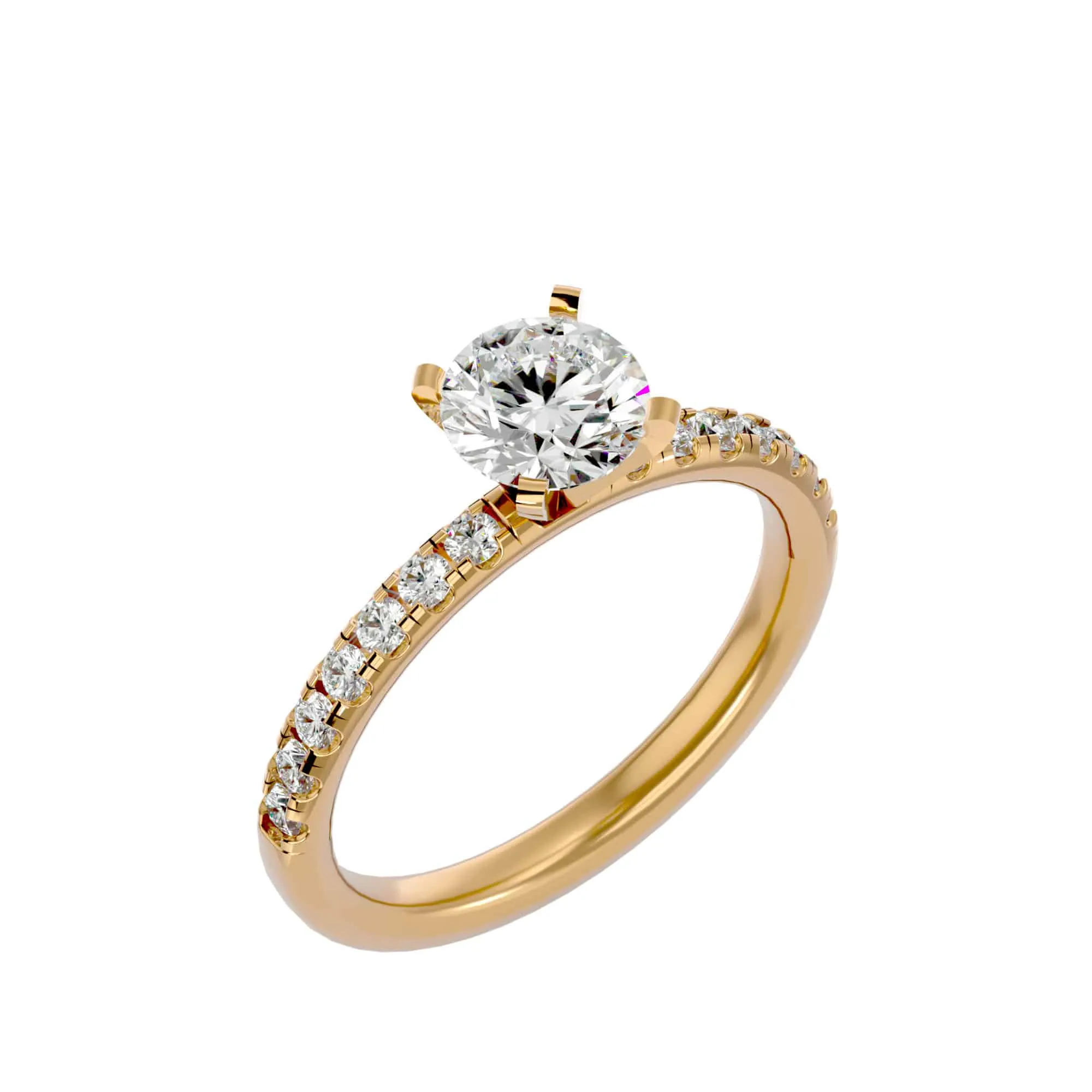 1.56ct 4 Claws Pave Engagement Ring