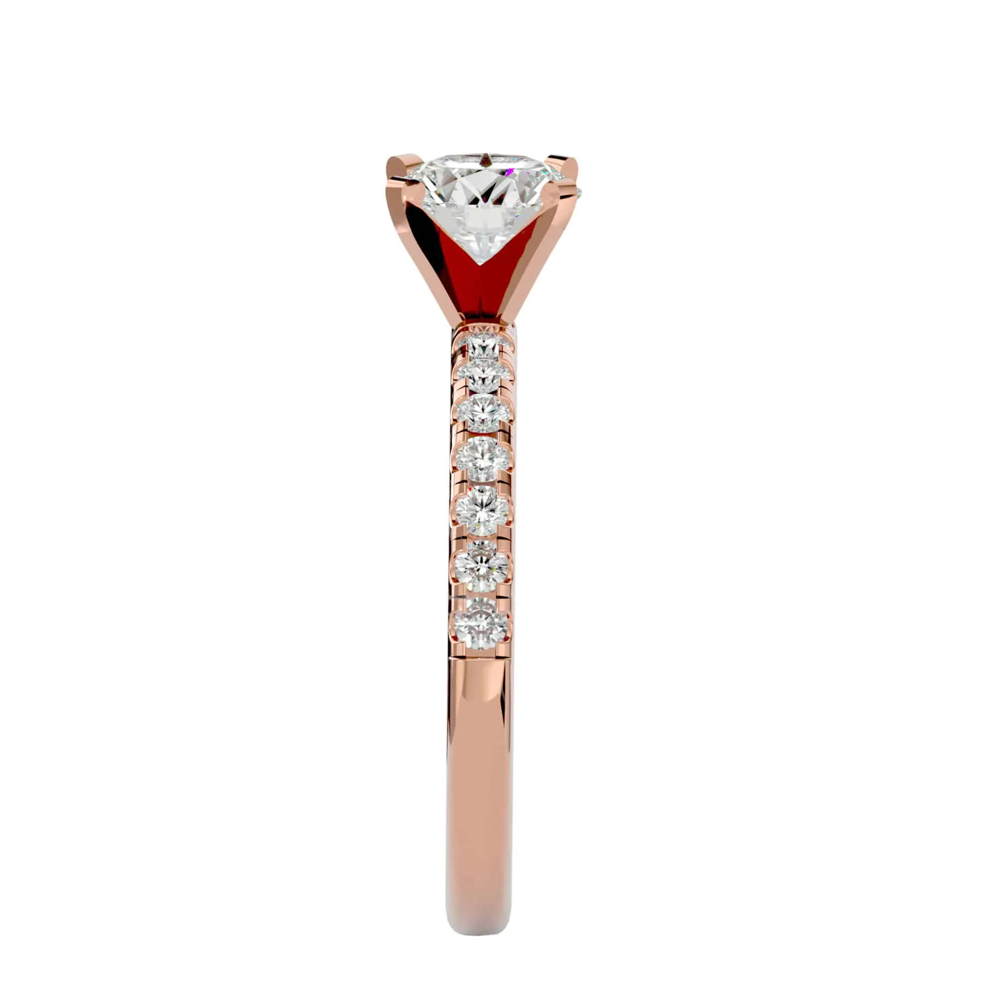 1.56ct 4 Claws Pave Engagement Ring