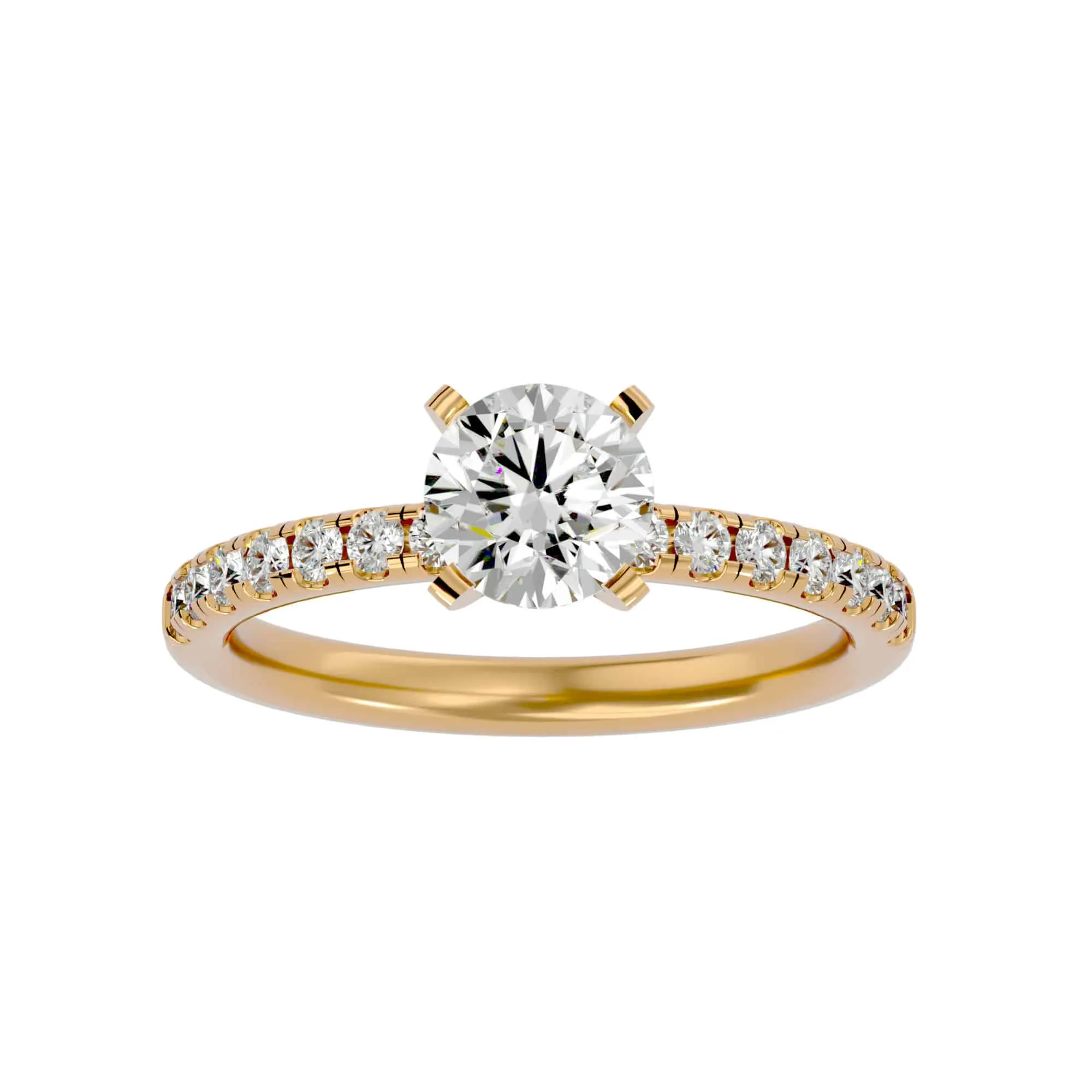 1.56ct 4 Claws Pave Engagement Ring