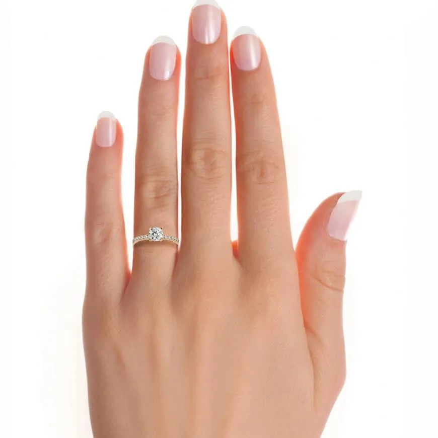 1.56ct 4 Claws Pave Engagement Ring