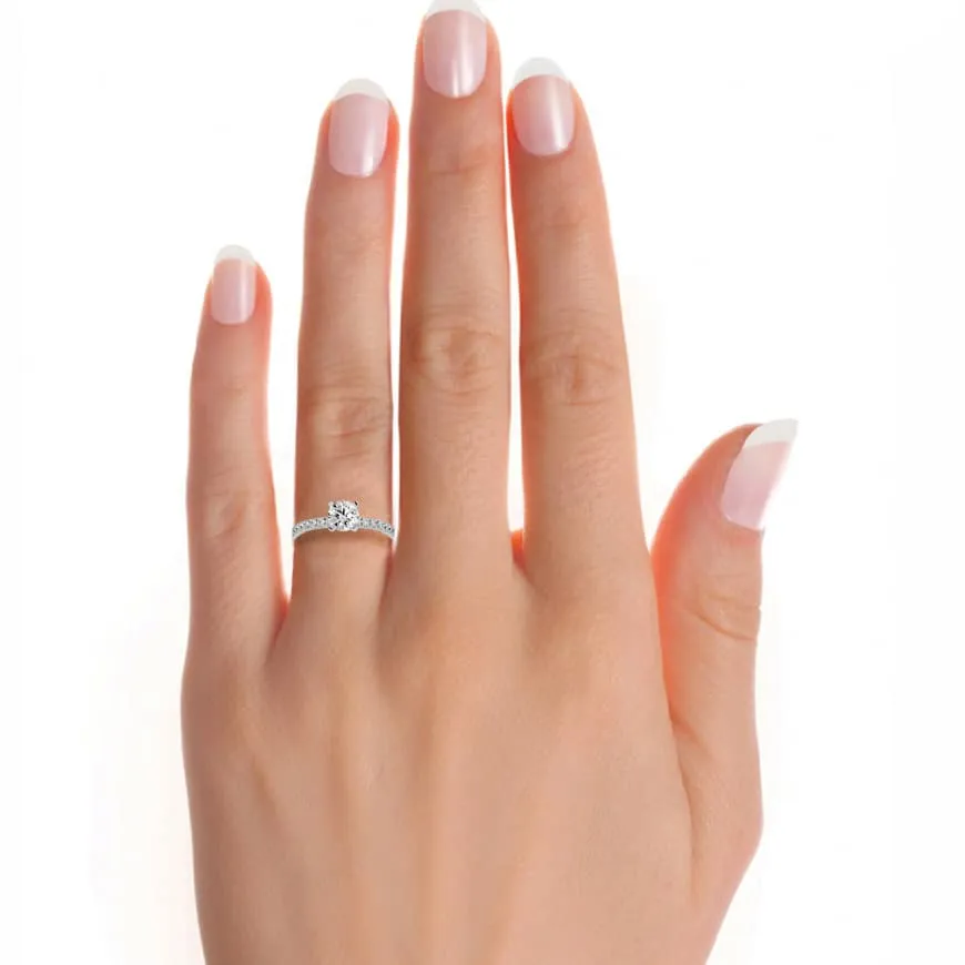 1.56ct 4 Claws Pave Engagement Ring