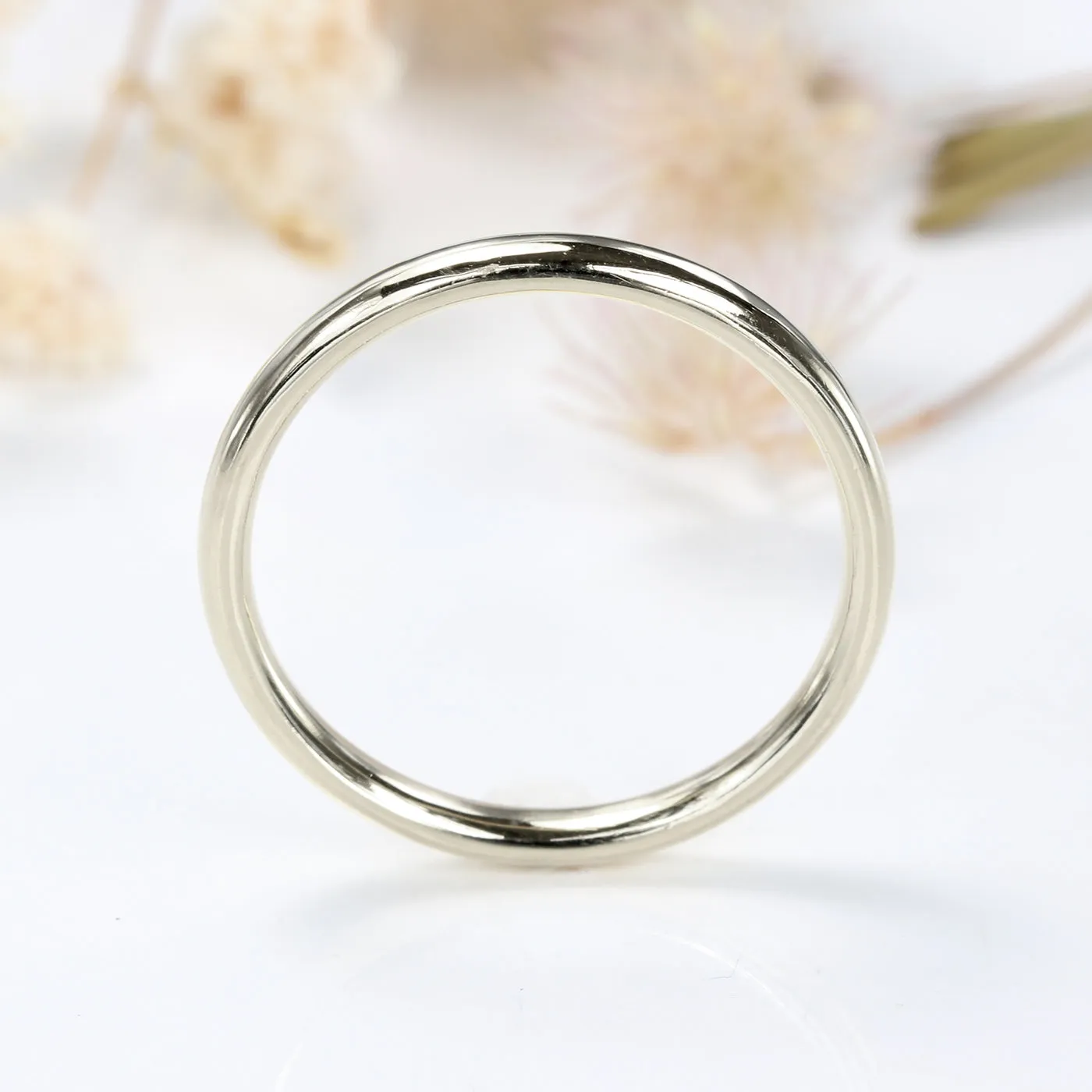 18ct White Gold 2mm Comfort Fit Court Wedding Ring