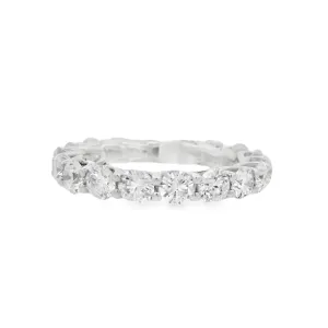 18K White Gold 3.26ct Diamond Shared Prong Women's Wedding Band
