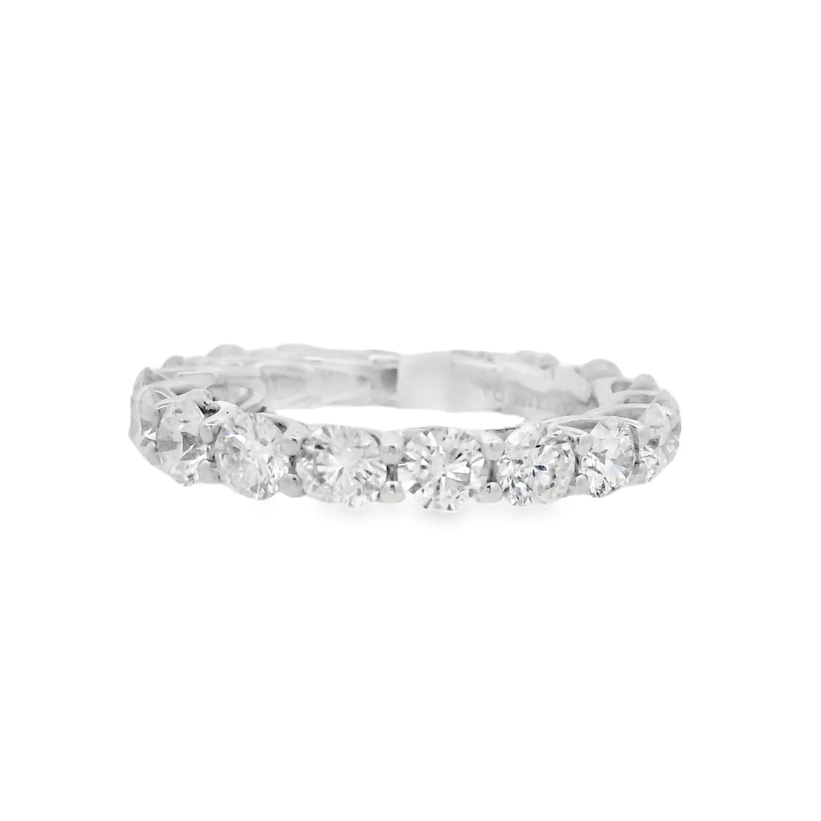 18K White Gold 3.26ct Diamond Shared Prong Women's Wedding Band