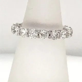 18K White Gold 3.26ct Diamond Shared Prong Women's Wedding Band