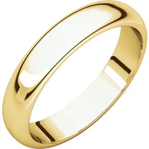 18K Yellow 4mm Half Round Band
