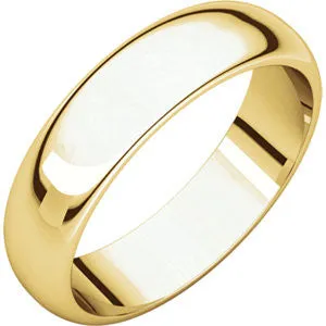 18K Yellow 5mm Half Round Band