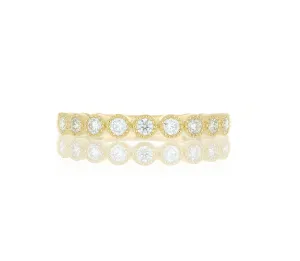 18k Yellow Gold Diamond Milgrain Wedding Band