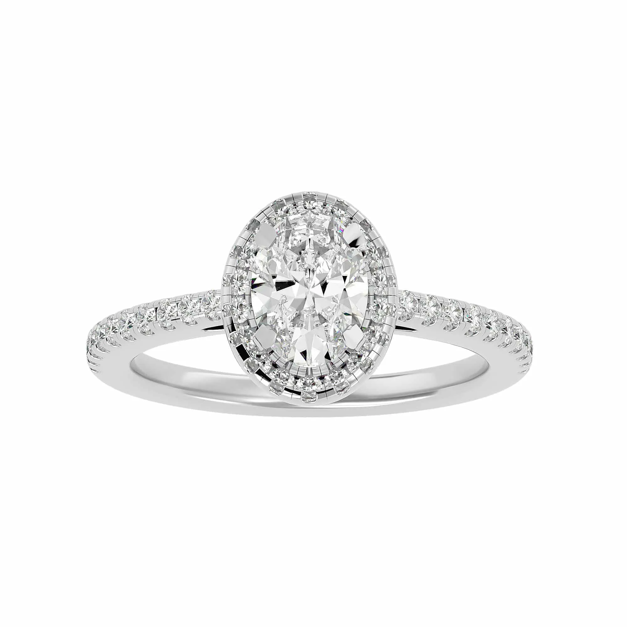2.03ct Classic Oval Halo Engagement Ring