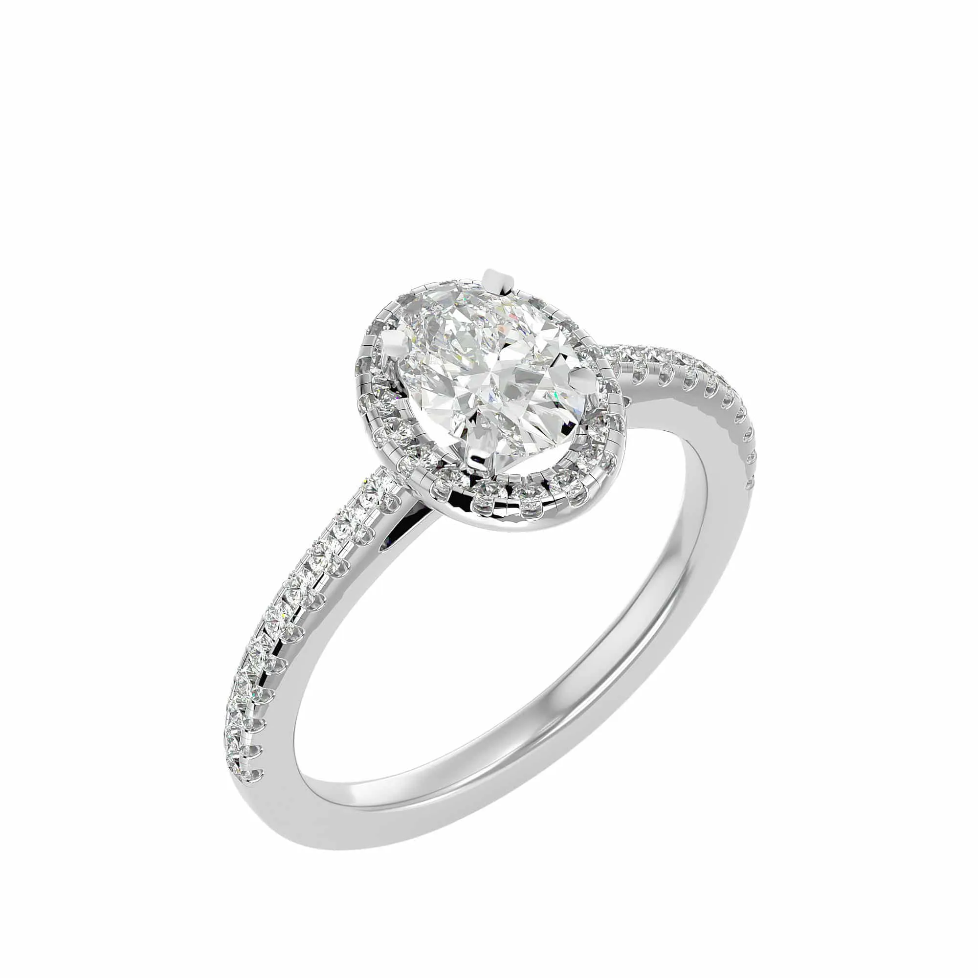 2.03ct Classic Oval Halo Engagement Ring