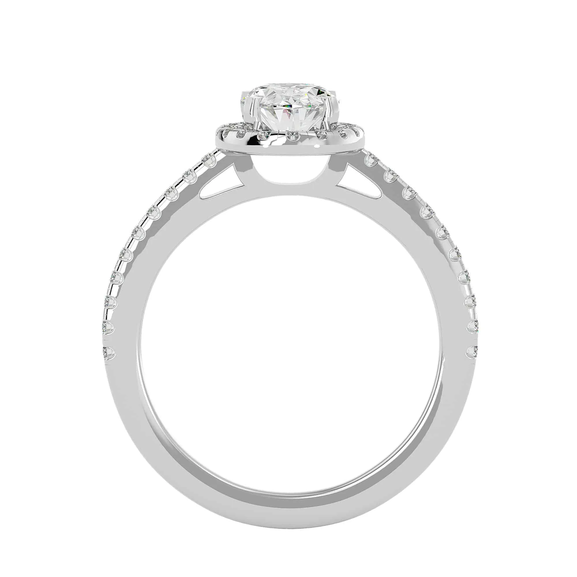 2.03ct Classic Oval Halo Engagement Ring