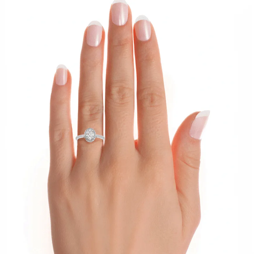 2.03ct Classic Oval Halo Engagement Ring