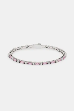 2mm Pink And White Tennis Bracelet