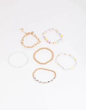 90s Colourful Pearl Bracelet Pack