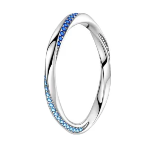 925 Sterling Silver Fate Reversing Ring Diamond Twisted Eternity Band For Women