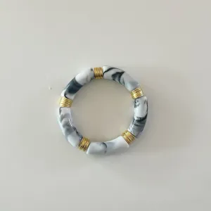 Acrylic   Gold Bamboo Bracelet: Marble   Gold