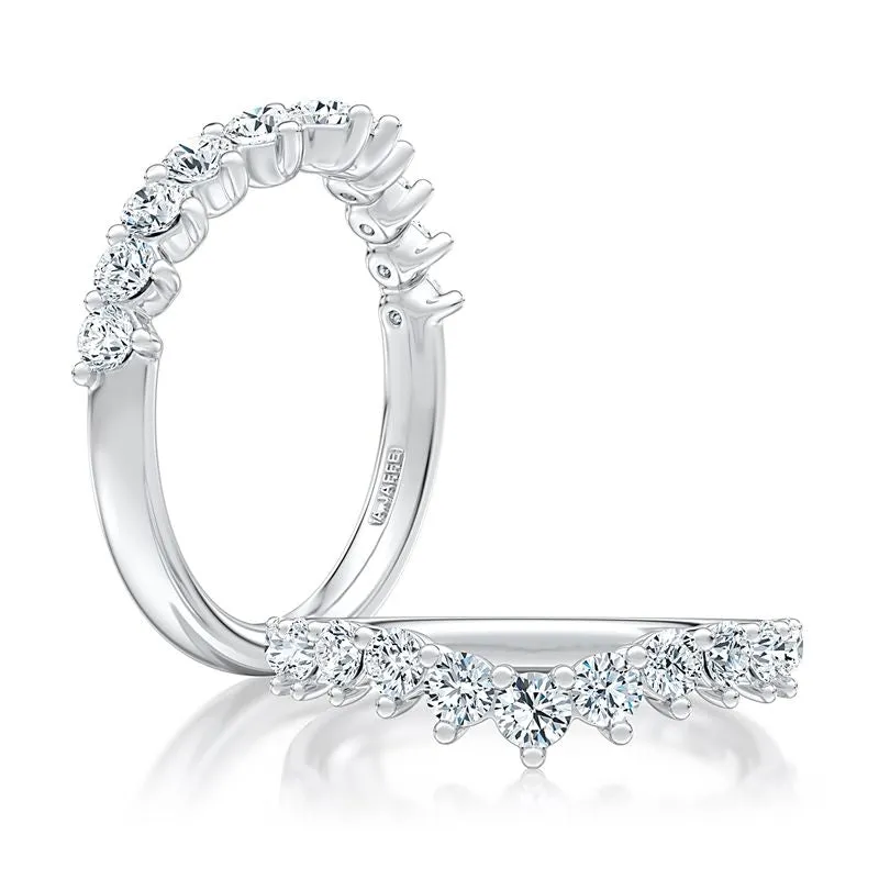 A.Jaffe Stackable Rings V-Curved Diamond Pavé Wedding Band WRC1470/72