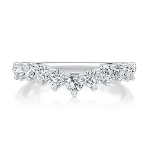 A.Jaffe Stackable Rings V-Curved Diamond Pavé Wedding Band WRC1470/72