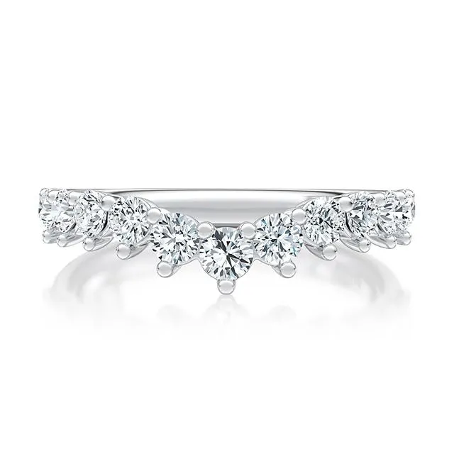 A.Jaffe Stackable Rings V-Curved Diamond Pavé Wedding Band WRC1470/72
