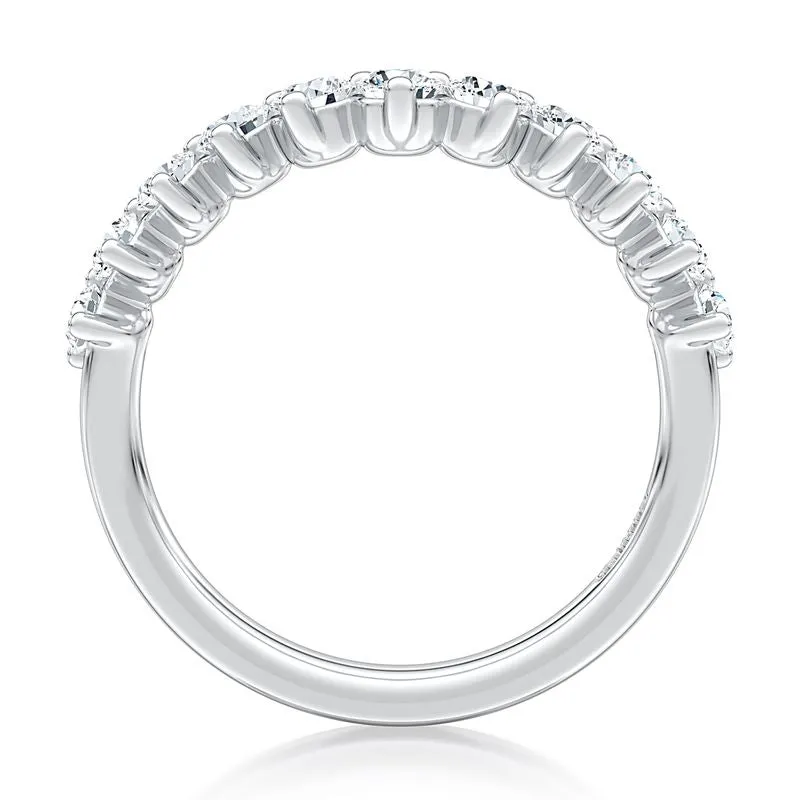 A.Jaffe Stackable Rings V-Curved Diamond Pavé Wedding Band WRC1470/72