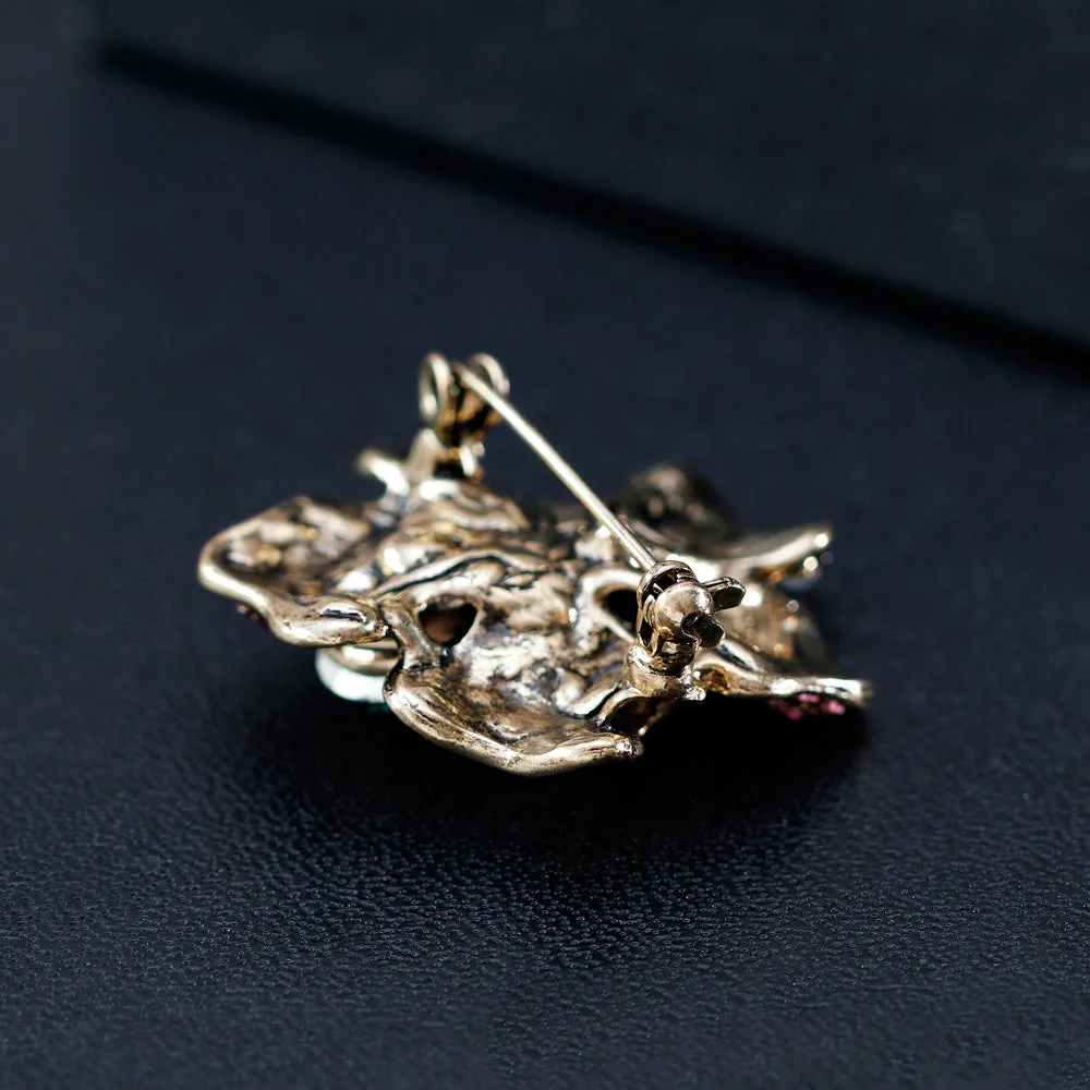 Alloy Rhinestone Rose Brooch-Fashion Accessories-Holiday Gifts-Retro Brooches-Perfect Gifts for Women