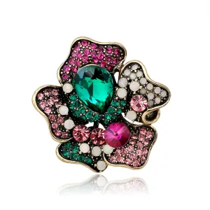 Alloy Rhinestone Rose Brooch-Fashion Accessories-Holiday Gifts-Retro Brooches-Perfect Gifts for Women
